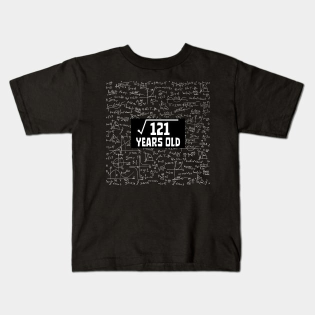 Square Root Of 121 11th Birthday, 11 Year Old Math Lover Gift Kids T-Shirt by JustBeSatisfied